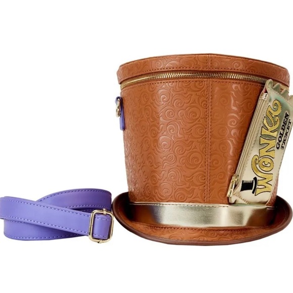 Loungefly Handbags - NWT Limited edition AMC Loungefly Wonka Top Hat Crossbody Willy Wonka
